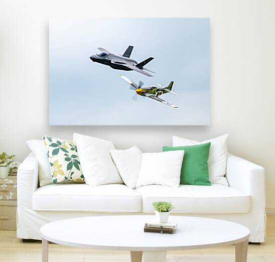 Heritage Flight - P-51D Mustang & F-35 Lightning II Reproduction