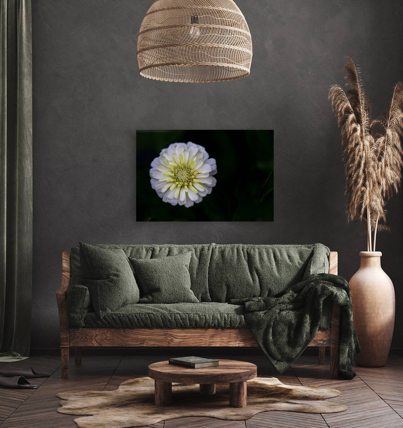 White Zinnia Reproduction