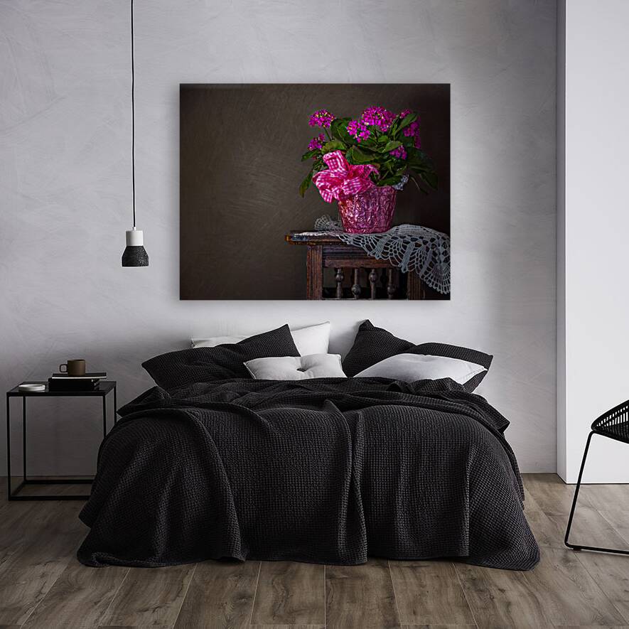 Flowers on an Antique Table Reproduction