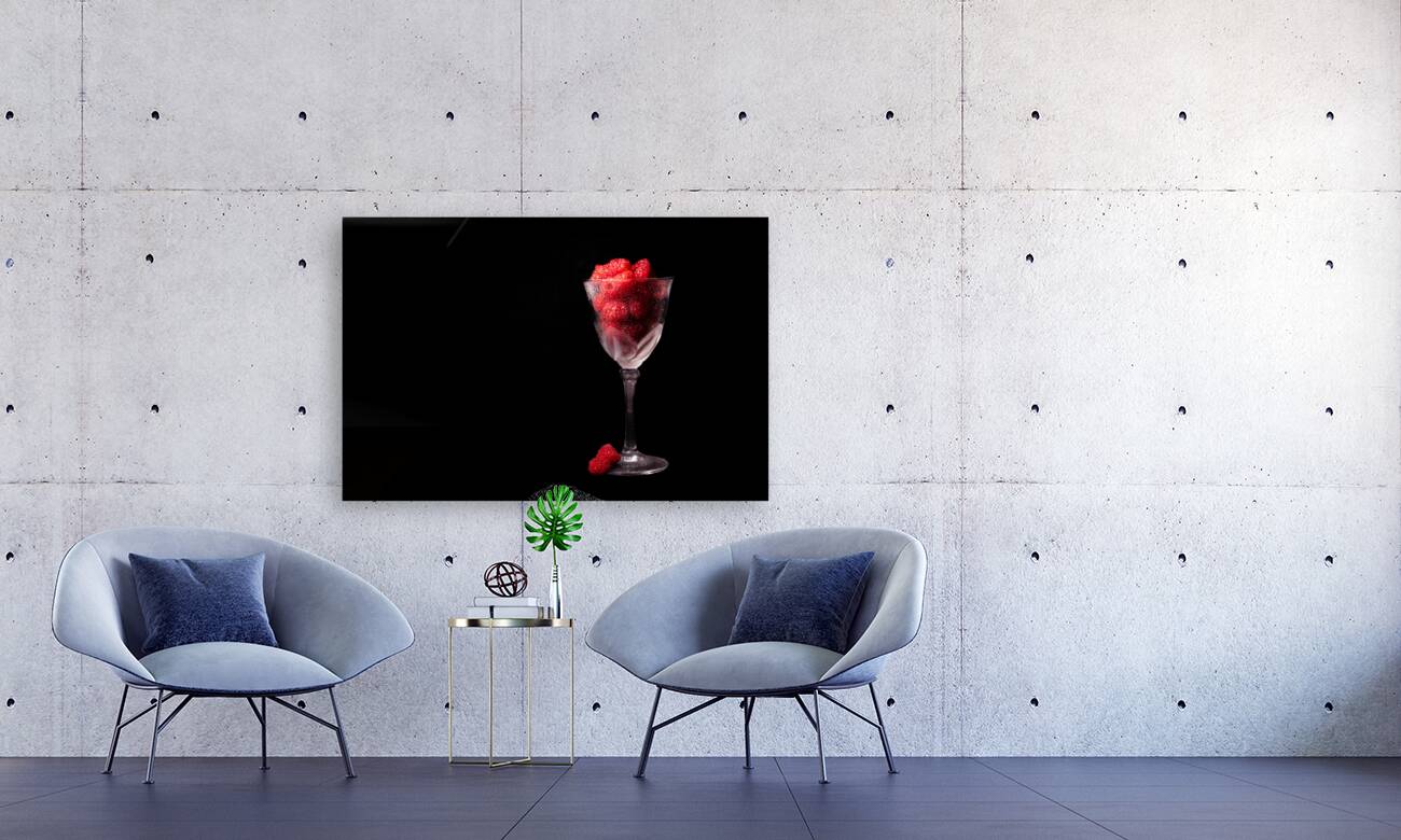 Raspberries in a Wine Glass Reproduction