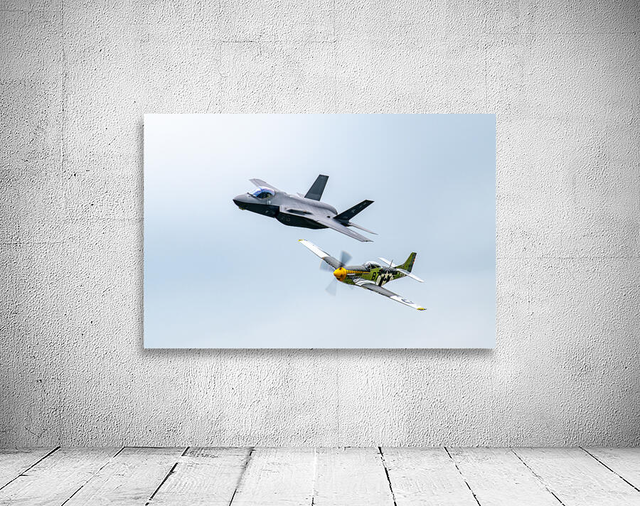 Heritage Flight - P-51D Mustang & F-35 Lightning II Wall Preview