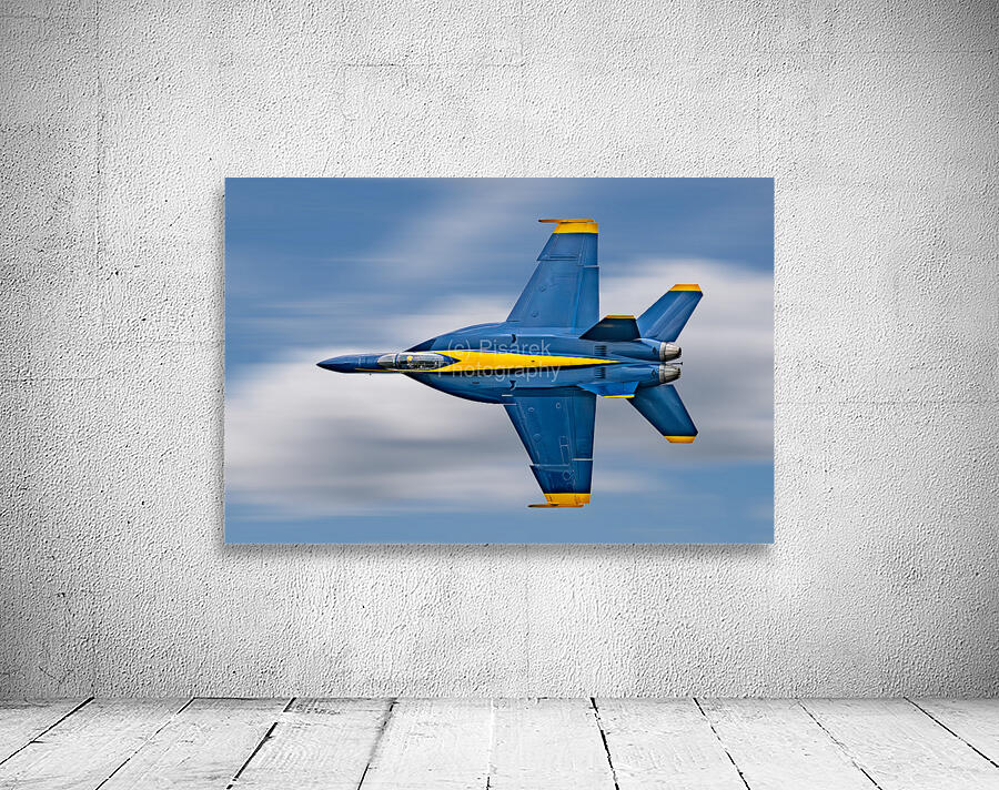 US Navy F-18 Super Hornet of the Blue Angels races across the sky Wall Preview