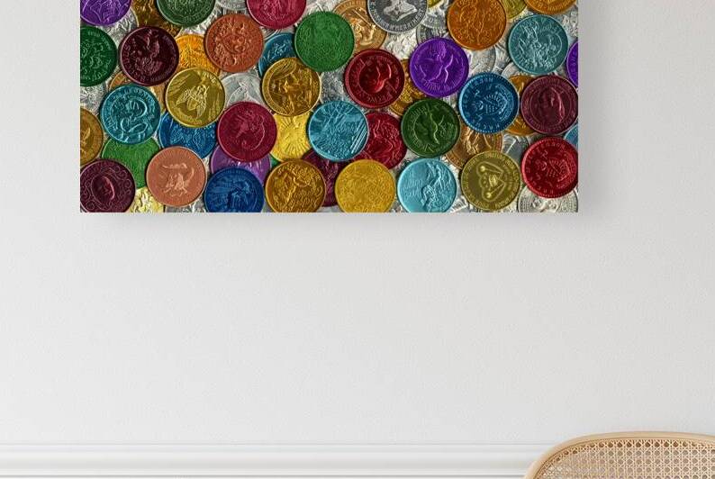 Colorful Vintage Mardi Gras Doubloons 3x2 by Studio Dalio