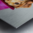  A golden retriever clearly not thrilled Metal print