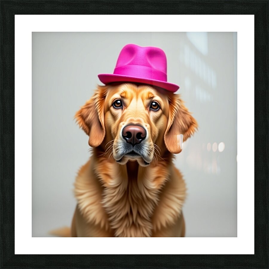  A golden retriever clearly not thrilled Picture Frame print