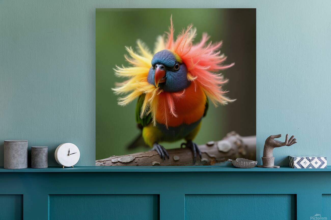  small parrot perched on a branch  Reproduction