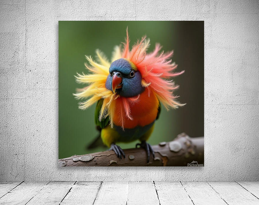  small parrot perched on a branch  Wall Preview