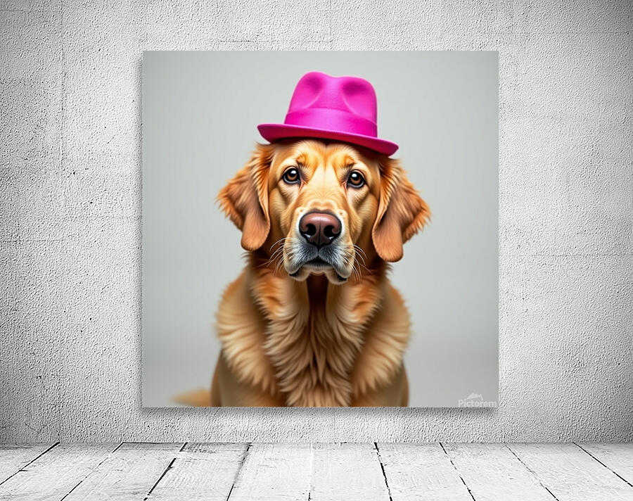  A golden retriever clearly not thrilled Wall Preview