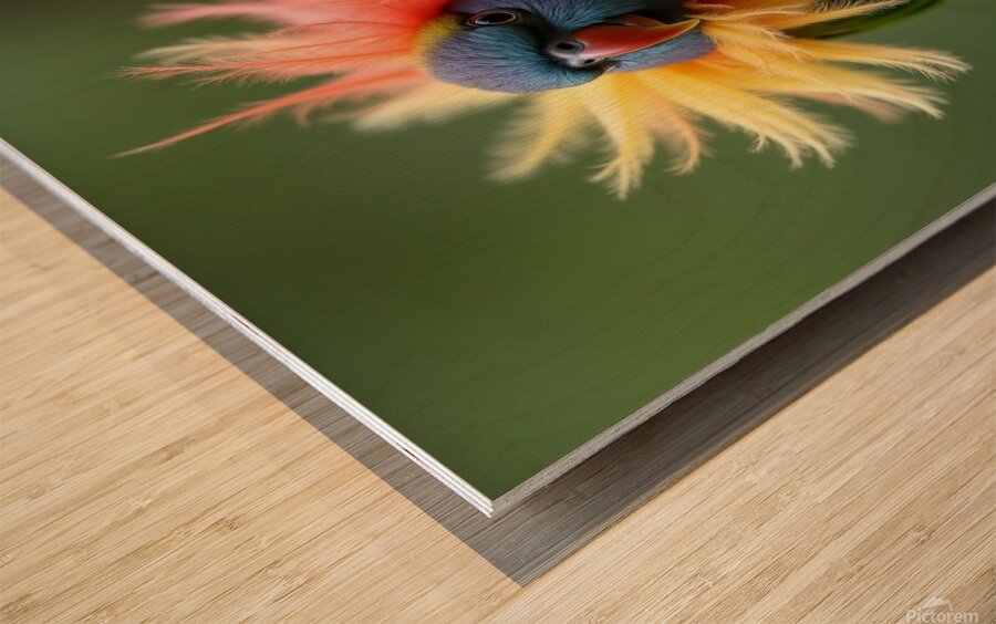  small parrot perched on a branch  Wood print