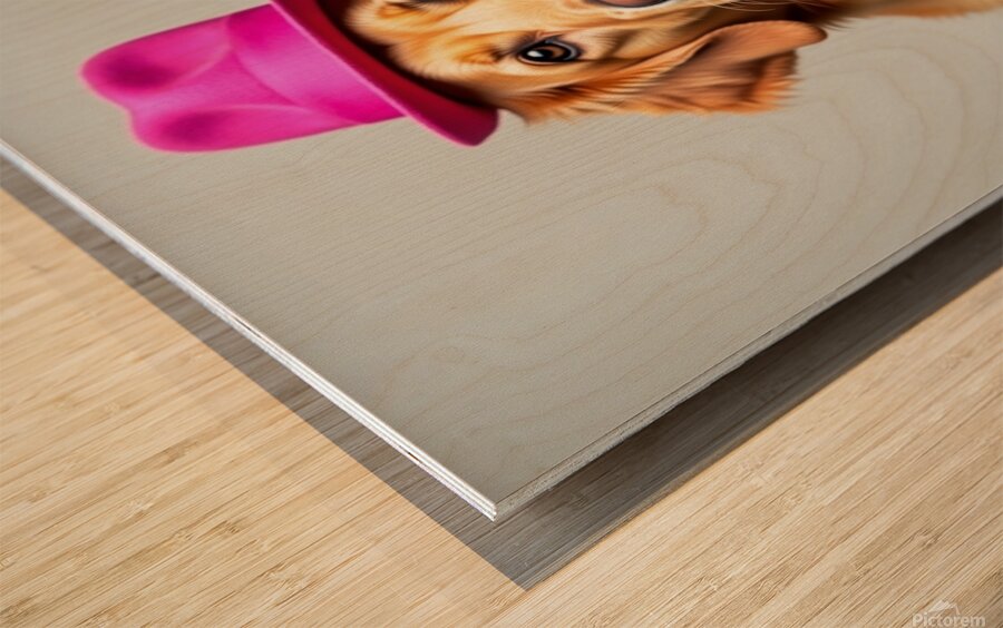  A golden retriever clearly not thrilled Wood print