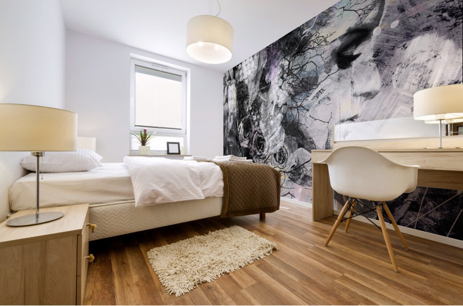Dreaming In Grey Mural print