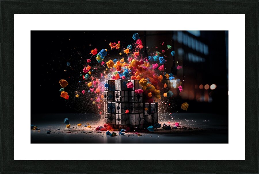 colors and splash Picture Frame print