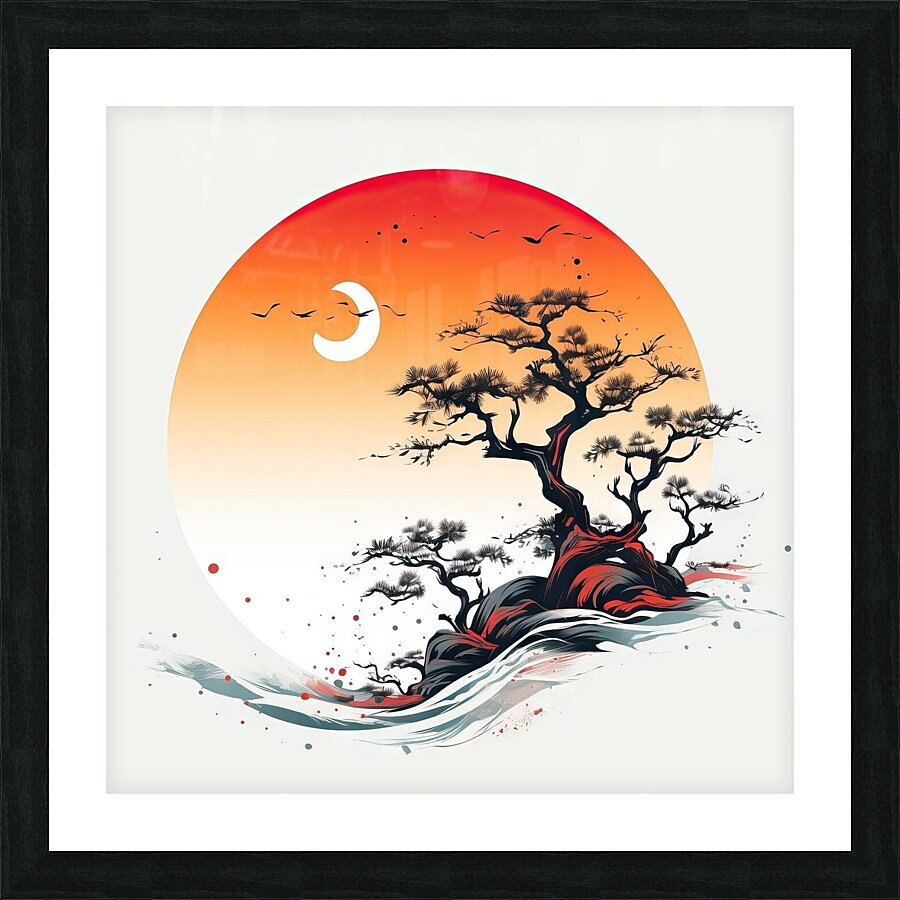 sun and tree Picture Frame print