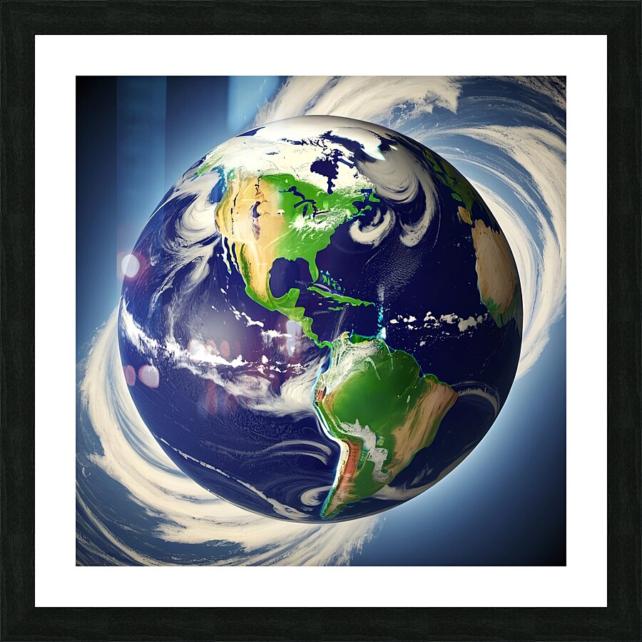 rotating earth  Picture Frame print