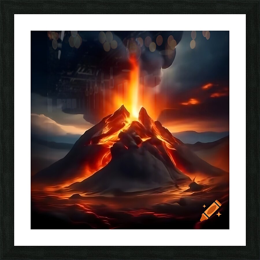  big volcanic rock  Picture Frame print