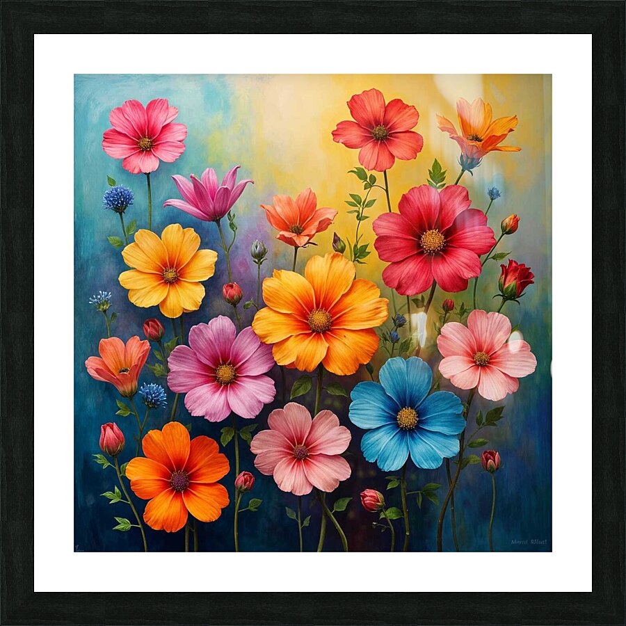 colorful flower Picture Frame print