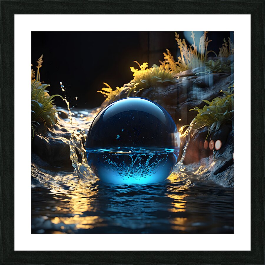 a blue orbit Picture Frame print