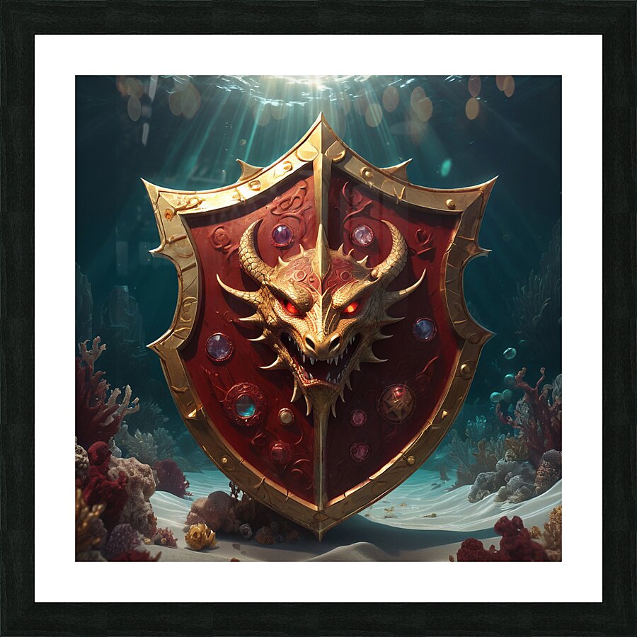  A golden shield  Picture Frame print