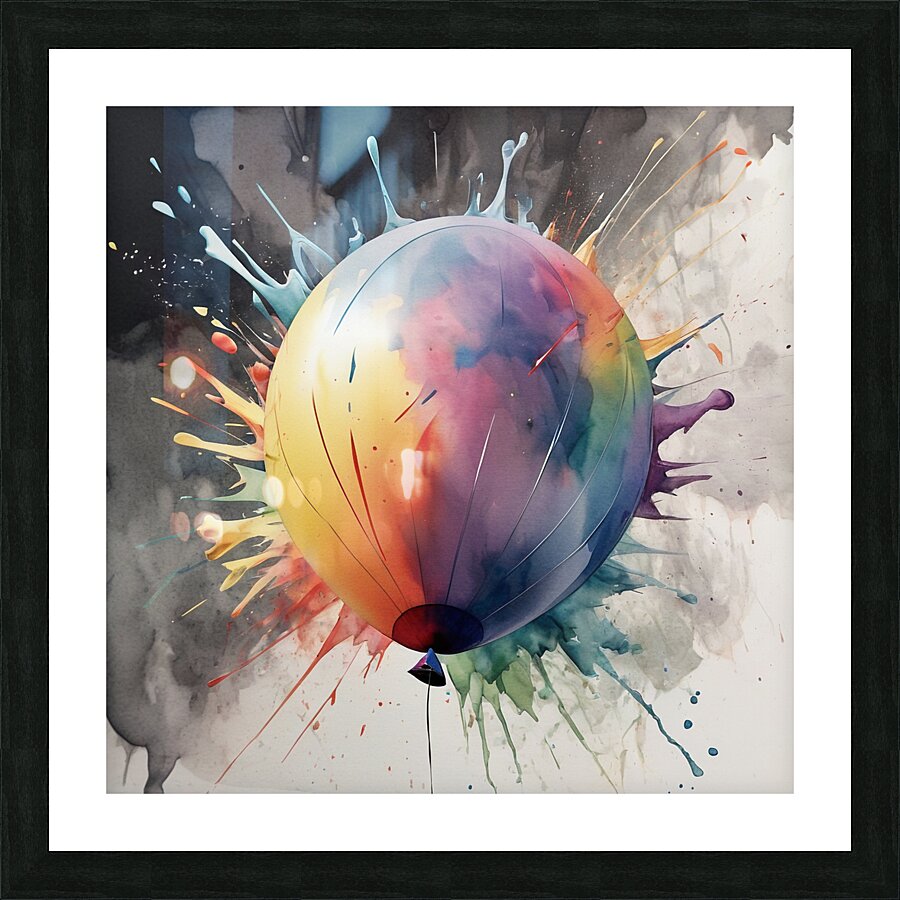 an exploding ball Picture Frame print