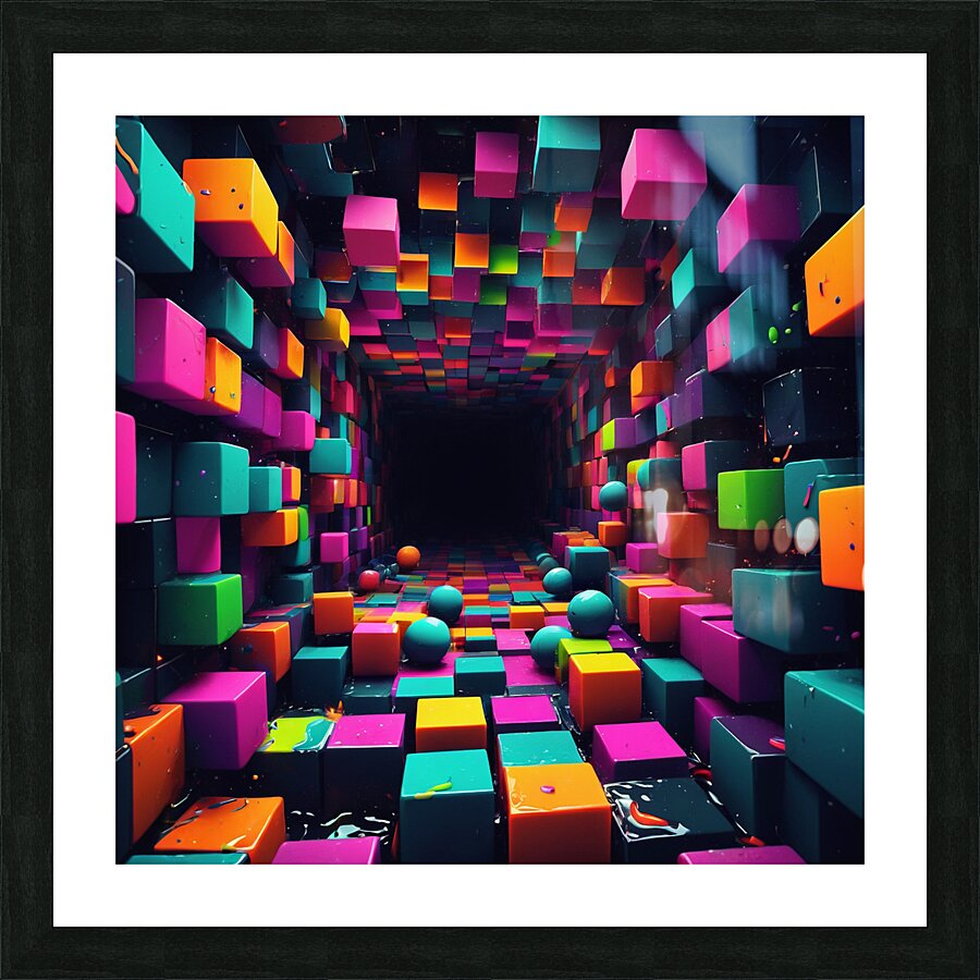  neon colours  Picture Frame print