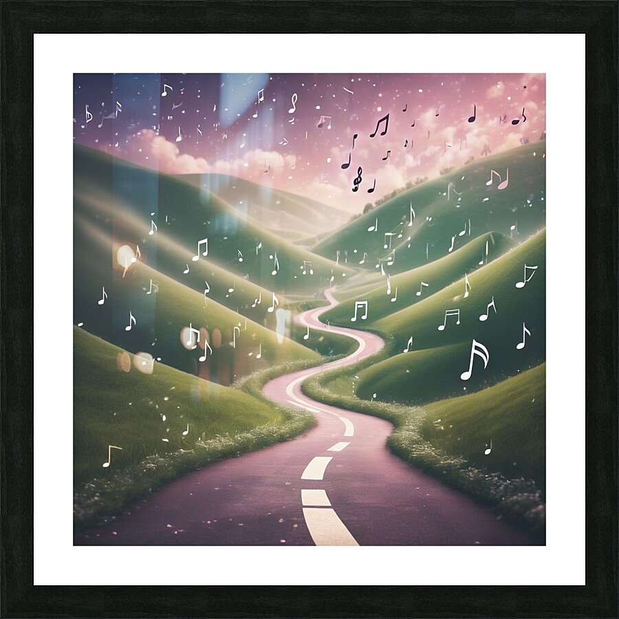  music note road  Picture Frame print