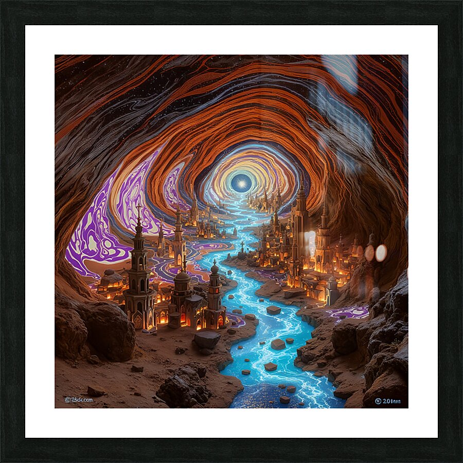  spirographic landscape  Picture Frame print