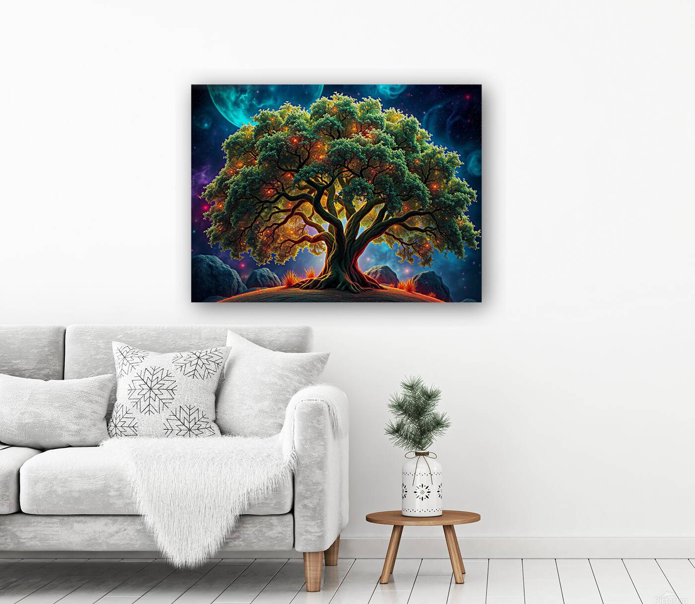 a glowing green  tree Reproduction