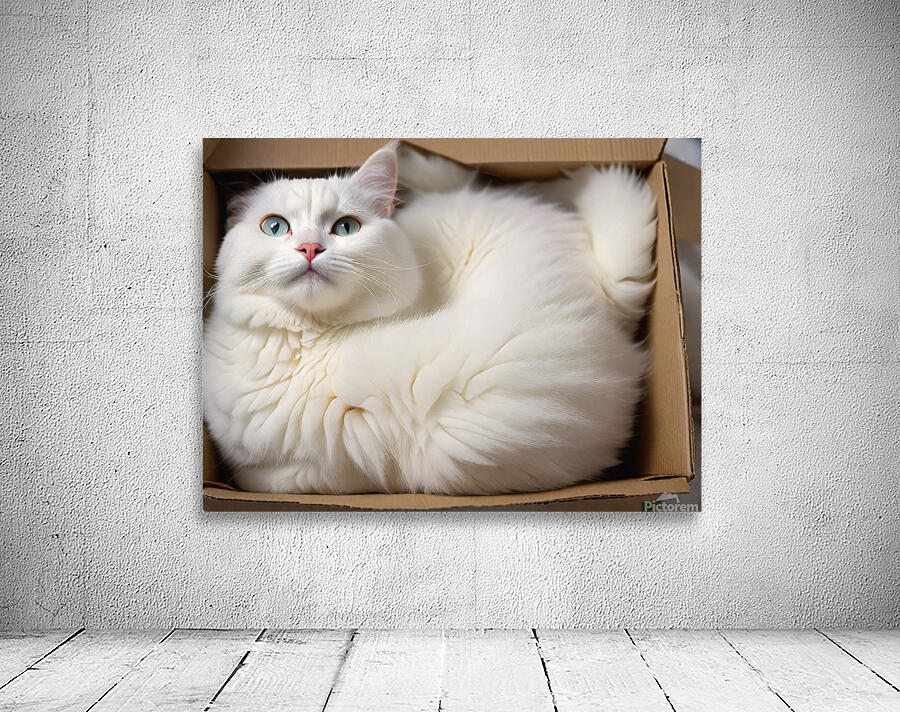 A white cat is Wall Preview