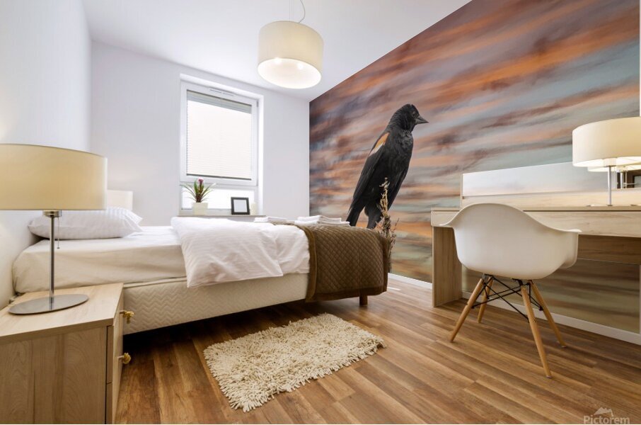 Silhouette Birds Sunset Mural print