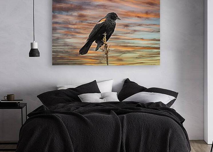 Silhouette Birds Sunset Reproduction
