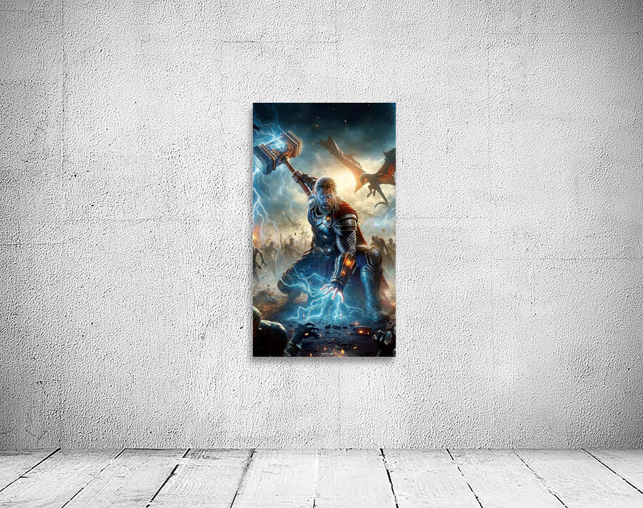 Thor with Thunders and Mjolnir Wall Preview