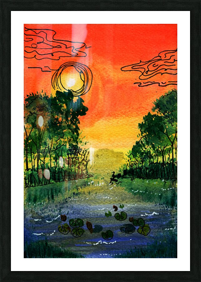 SUNSET AT THE RIVER  Picture Frame print