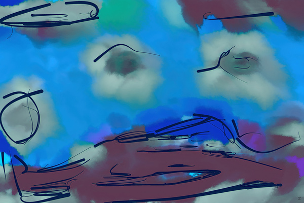 Abstract line art 20th version 2 horizontal Digital Download