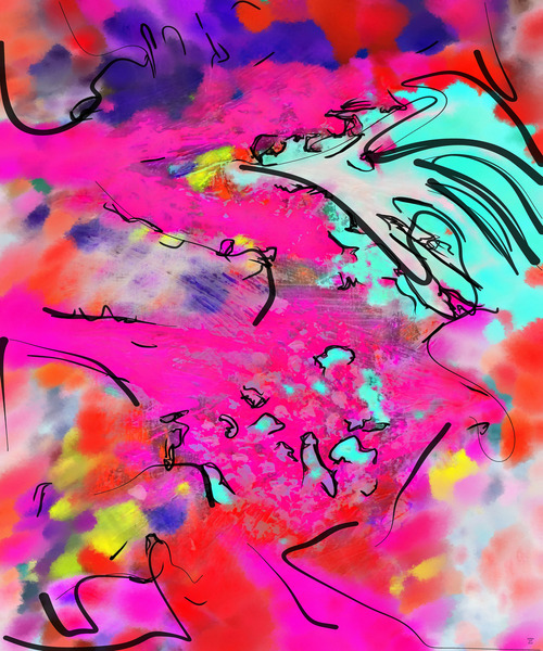 Abstract line art the 12th vertical Digital Download