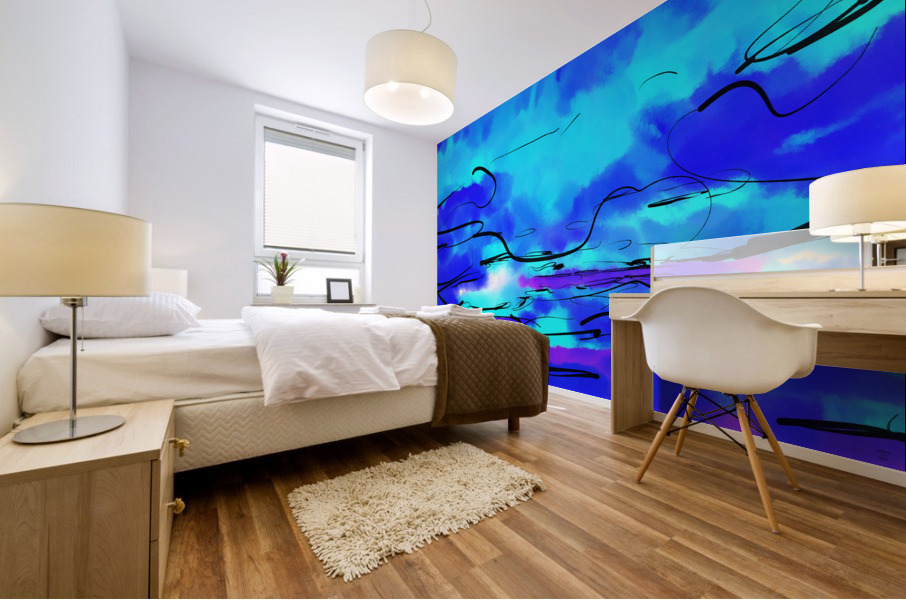 Abstract line art the 17th horizontal Mural print