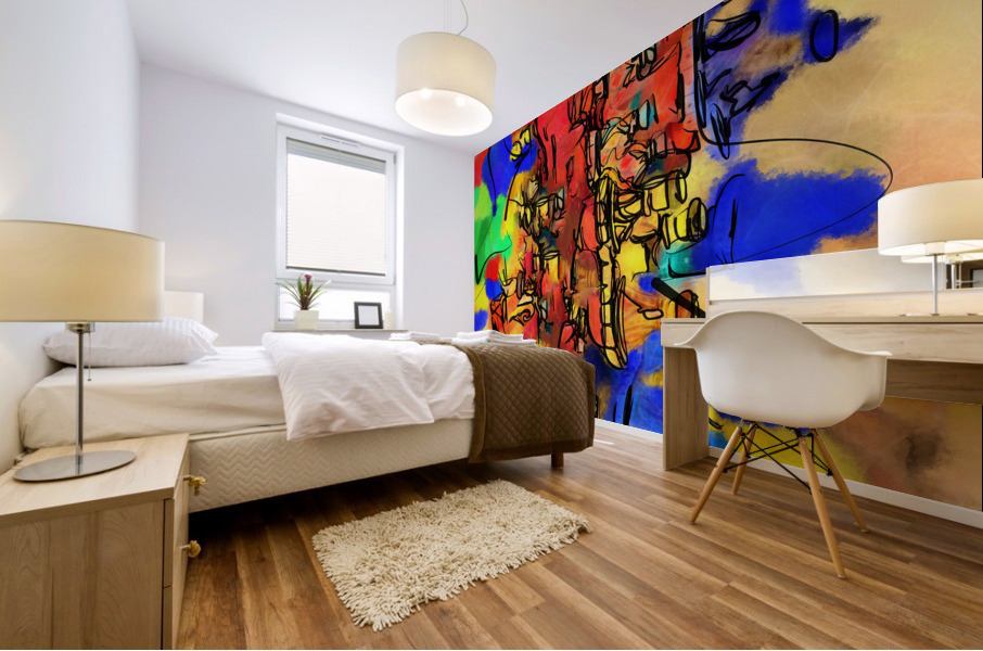 Abstract line art the 2nd vertical Mural print