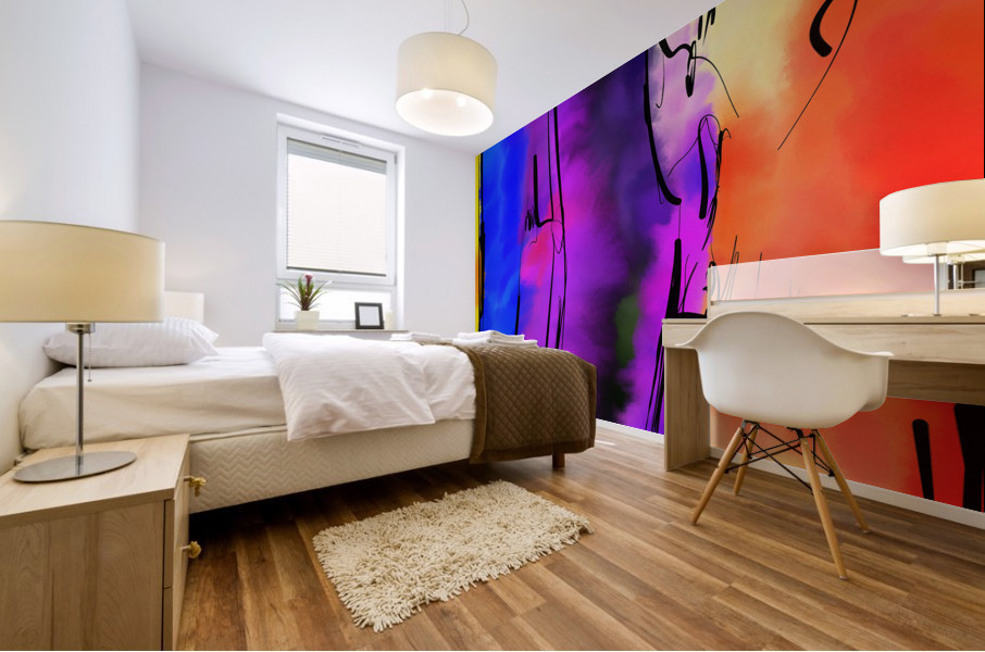 Abstract line art the 21st  version 1 vertical Mural print