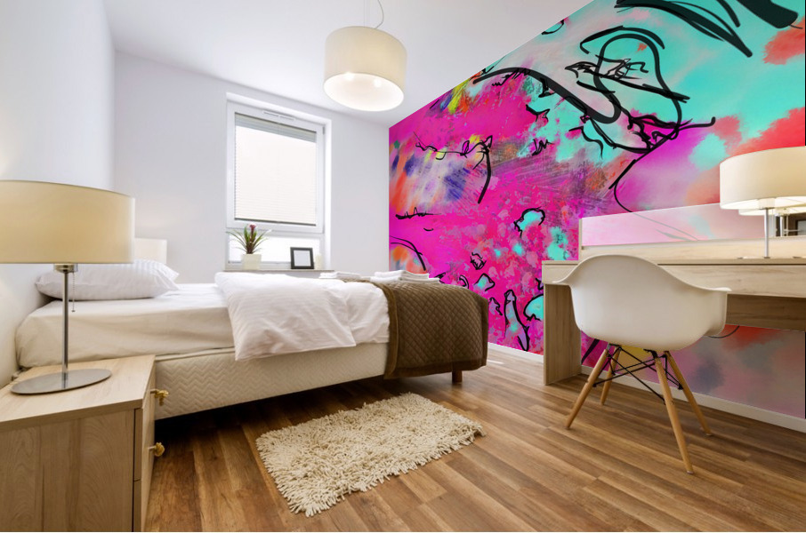 Abstract line art the 12th vertical Mural print