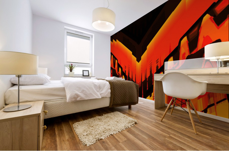 Blue angel art abstract design 50 Mural print