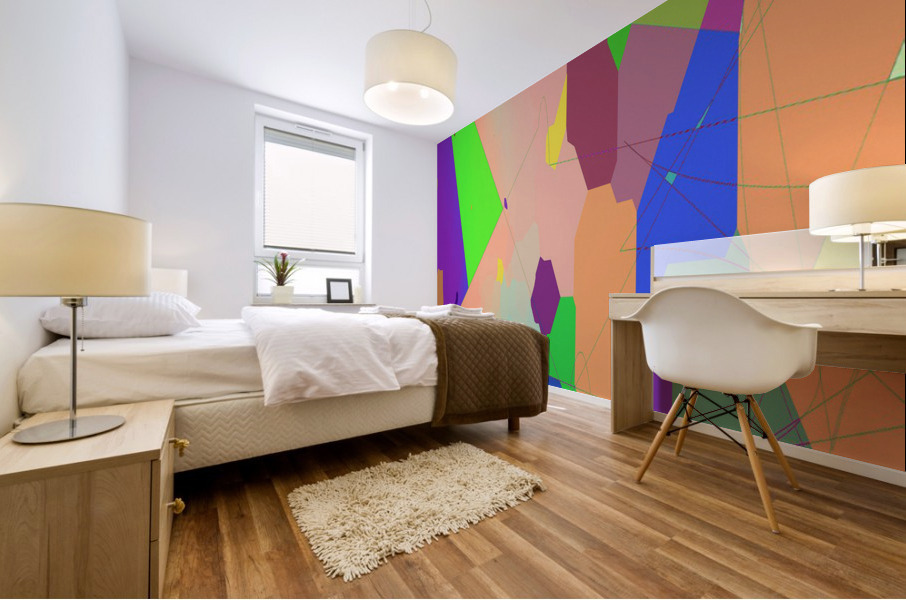 Blue angel art abstract design 1 Mural print