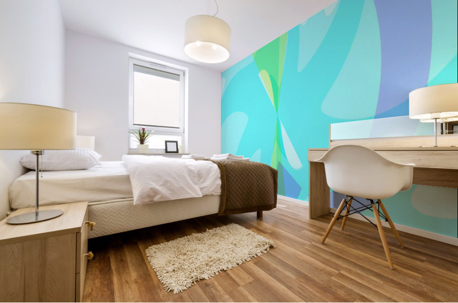 Blue angel art abstract design 29 Mural print