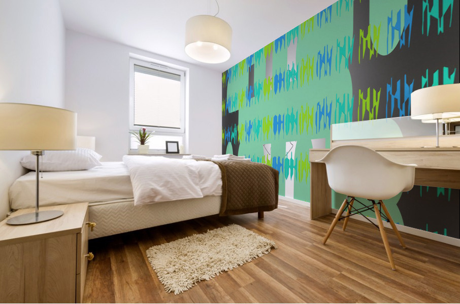 Blue angel art abstract design 140 Mural print