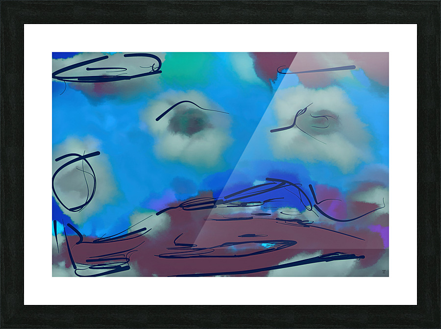 Abstract line art 20th version 2 horizontal Picture Frame print