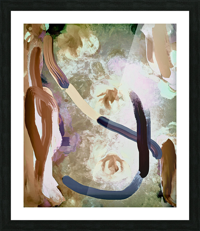 Abstract line art the 19th vertical  version 2  Picture Frame print