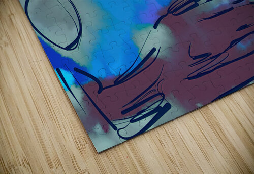 Abstract line art 20th version 2 horizontal Designer Art Decor puzzle