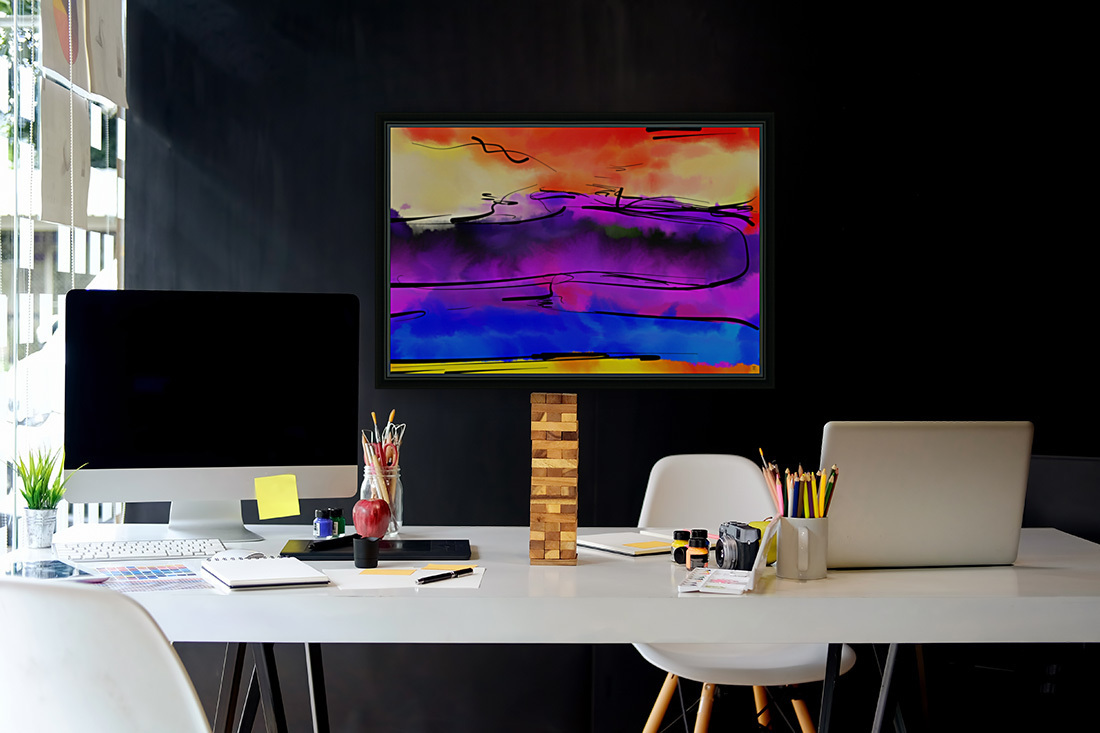 Abstract line art the 21st version 1 horizontal Reproduction