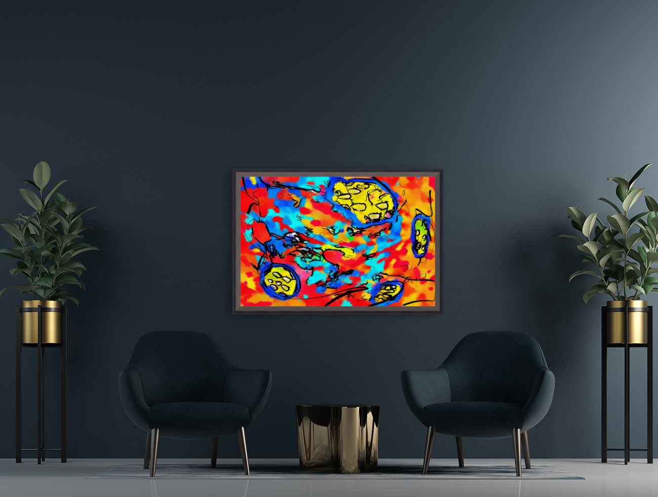 Abstract line art  the 16th horizontal Reproduction