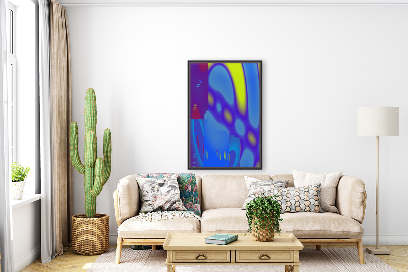 Blue angel art abstract design 43 Reproduction