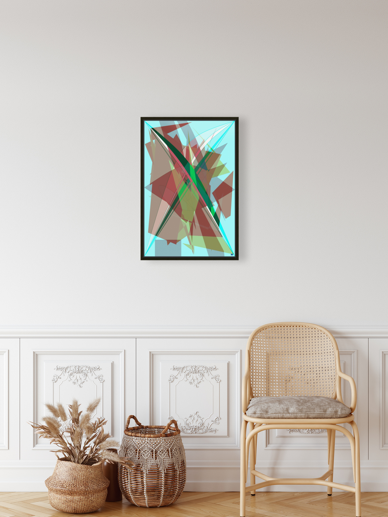 Blue angel art abstract design 44 Reproduction