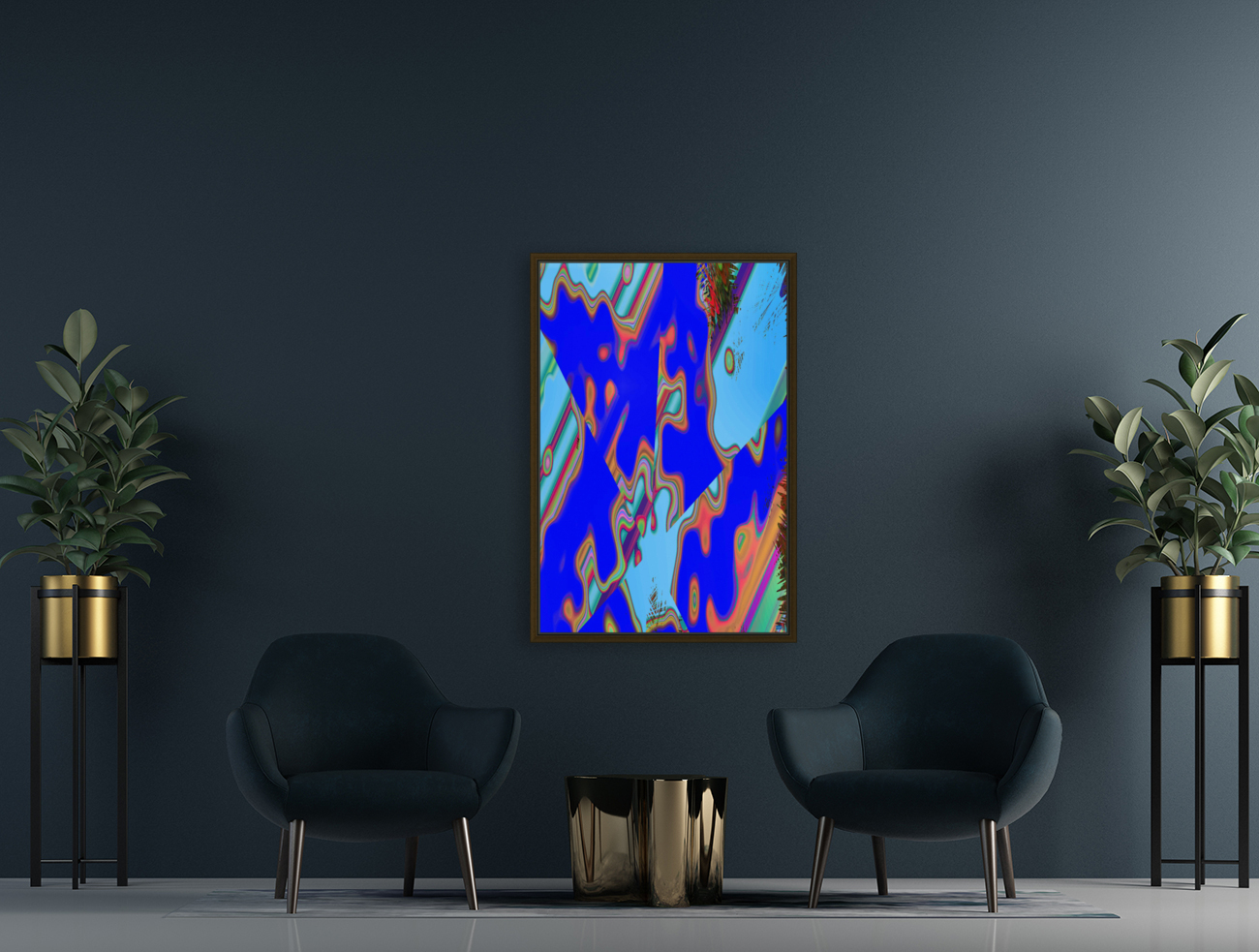 Blue angel art abstract design 33 Reproduction